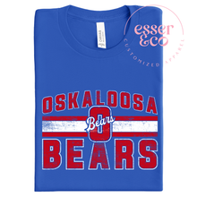 Load image into Gallery viewer, Oskaloosa Bears Distressed Lined Side