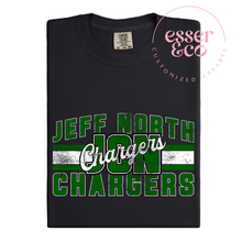 Load image into Gallery viewer, Jeff North Chargers Distressed Lined Side