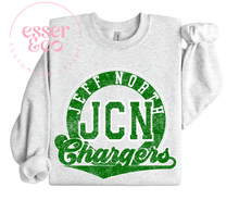 Load image into Gallery viewer, Jeff North Chargers Distressed Cursive Under
