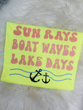 Load image into Gallery viewer, Sun Rays Boat Waves Lake Days