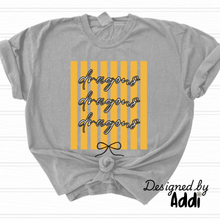 Load image into Gallery viewer, Dragons Cursive Stripes Bow