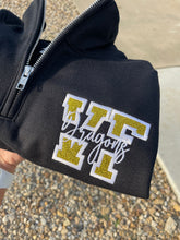 Load image into Gallery viewer, 1/4 Zip Pocket Glitter Mascot