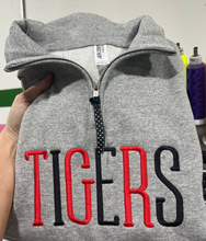 Load image into Gallery viewer, 1/4 Zip Alternating Colors Embroidery