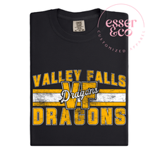 Load image into Gallery viewer, Valley Falls Dragons Distressed Lined Side

