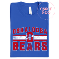 Oskaloosa Bears Distressed Lined Side