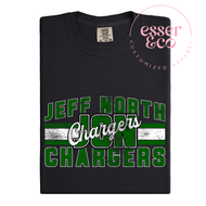 Jeff North Chargers Distressed Lined Side