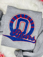 Oskaloosa Bears Distressed Cursive Under