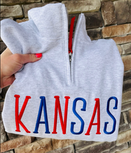 Load image into Gallery viewer, 1/4 Zip Alternating Colors Embroidery
